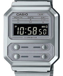 Hodinky CASIO A100WE-7BEF - Farba: strieborná