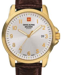 Hodinky SWISS ALPINE MILITARY 7011.1512 - Farba: hnedá