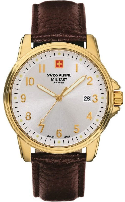 Hodinky SWISS ALPINE MILITARY 7011.1512 - Farba: hnedá