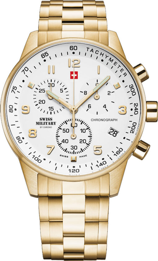 Hodinky SWISS MILITARY BY CHRONO SM34012.03 - Farba: zlatá