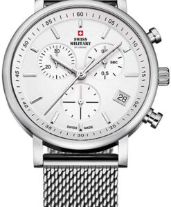 Hodinky SWISS MILITARY BY CHRONO SM34058.02 - Farba: strieborná