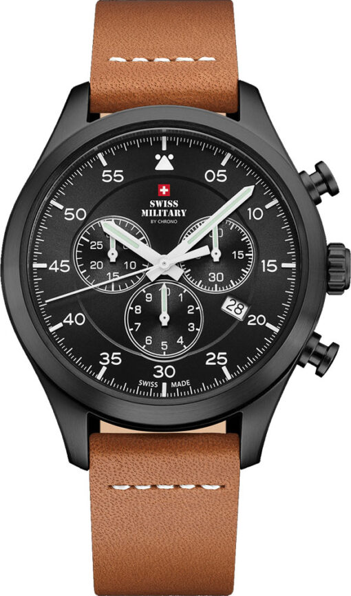 Hodinky SWISS MILITARY BY CHRONO SM34076.08 - Farba: čierna