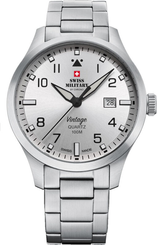 Hodinky SWISS MILITARY BY CHRONO SM34078.02 - Farba: strieborná