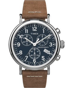 Hodinky TIMEX Standard Chronograph 41mm Leather Strap Watch TW2T68900 - Farba: hnedá