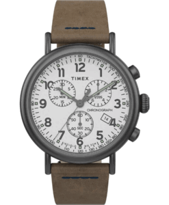 Hodinky TIMEX Standard Chronograph 41mm Leather Strap Watch TW2T69000 - Farba: hnedá