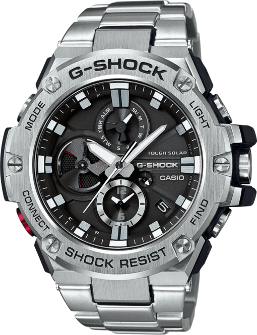 Hodinky CASIO G-SHOCK GST B100D-1A - Farba: strieborná