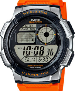 Hodinky CASIO AE 1000W-4B - Farba: oranžová