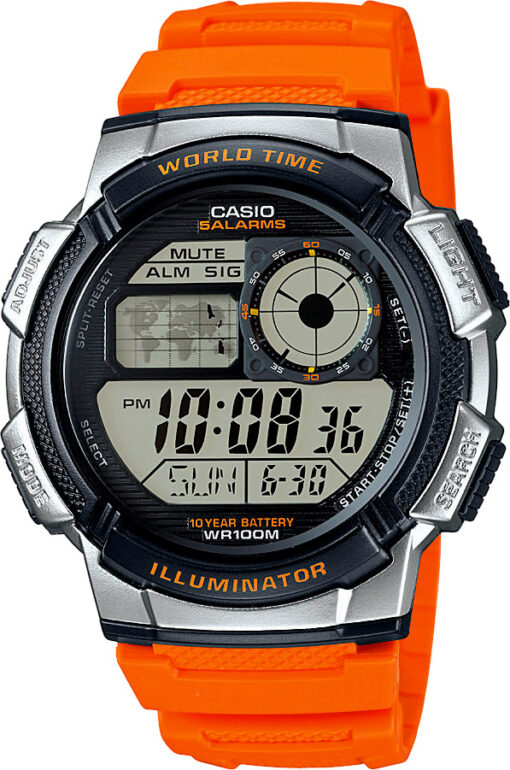 Hodinky CASIO AE 1000W-4B - Farba: oranžová