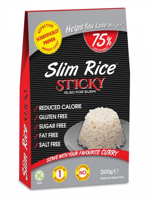 Slim Rice Slim Pasta ryža Sticky bez nálevu 200 g - Slim Rice - Ketomix