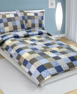 Bellatex Flanelové obliečky Patchwork modrá