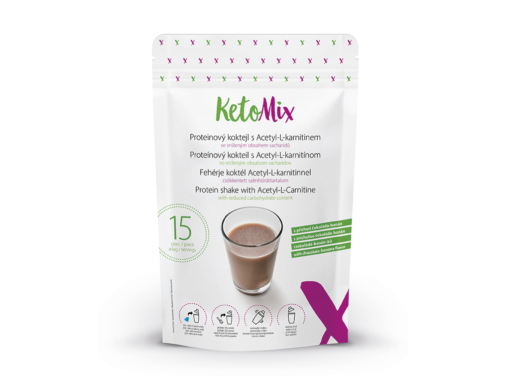 KetoMix Proteínový kokteil s L-karnitínom s príchuťou čokoláda-banán (15 porcií) - KetoMix - Ketomix