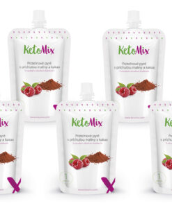 KetoMix Proteínové pyré s príchuťou maliny a kakaa 4+1 - KetoMix - Ketomix