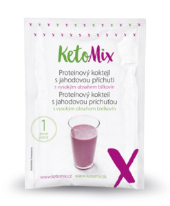 KetoMix Proteínový kokteil s jahodovou príchuťou (1 porcia) - KetoMix - Ketomix