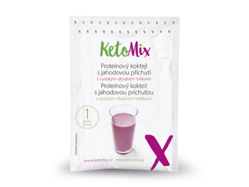 KetoMix Proteínový kokteil s jahodovou príchuťou (1 porcia) - KetoMix - Ketomix