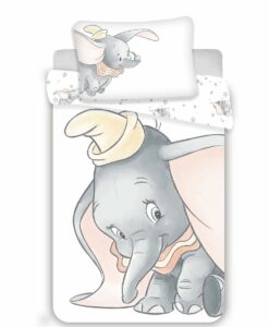 Jerry Fabrics Detské bavlnené obliečky do postieľky Dumbo Grey